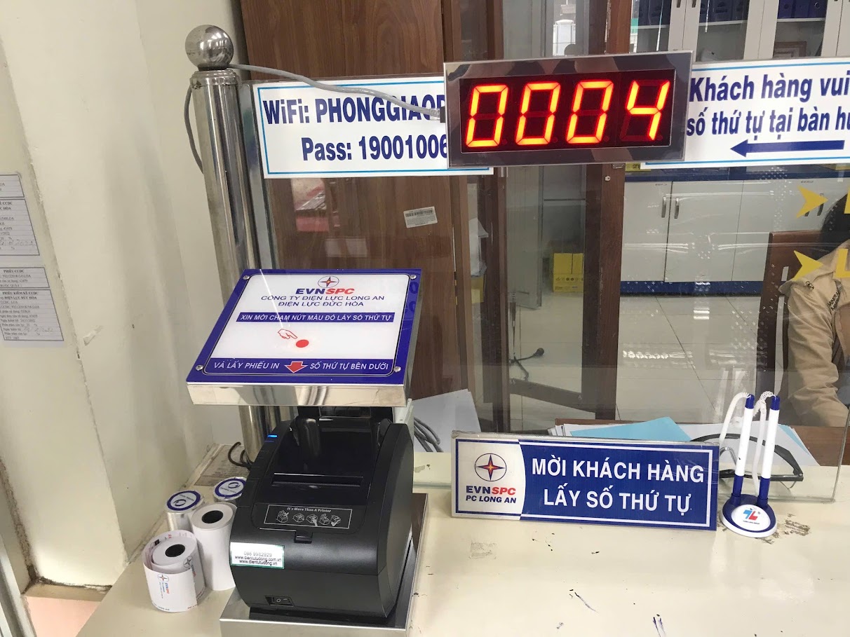 Máy lấy số xếp hàng tự động cho điện lực